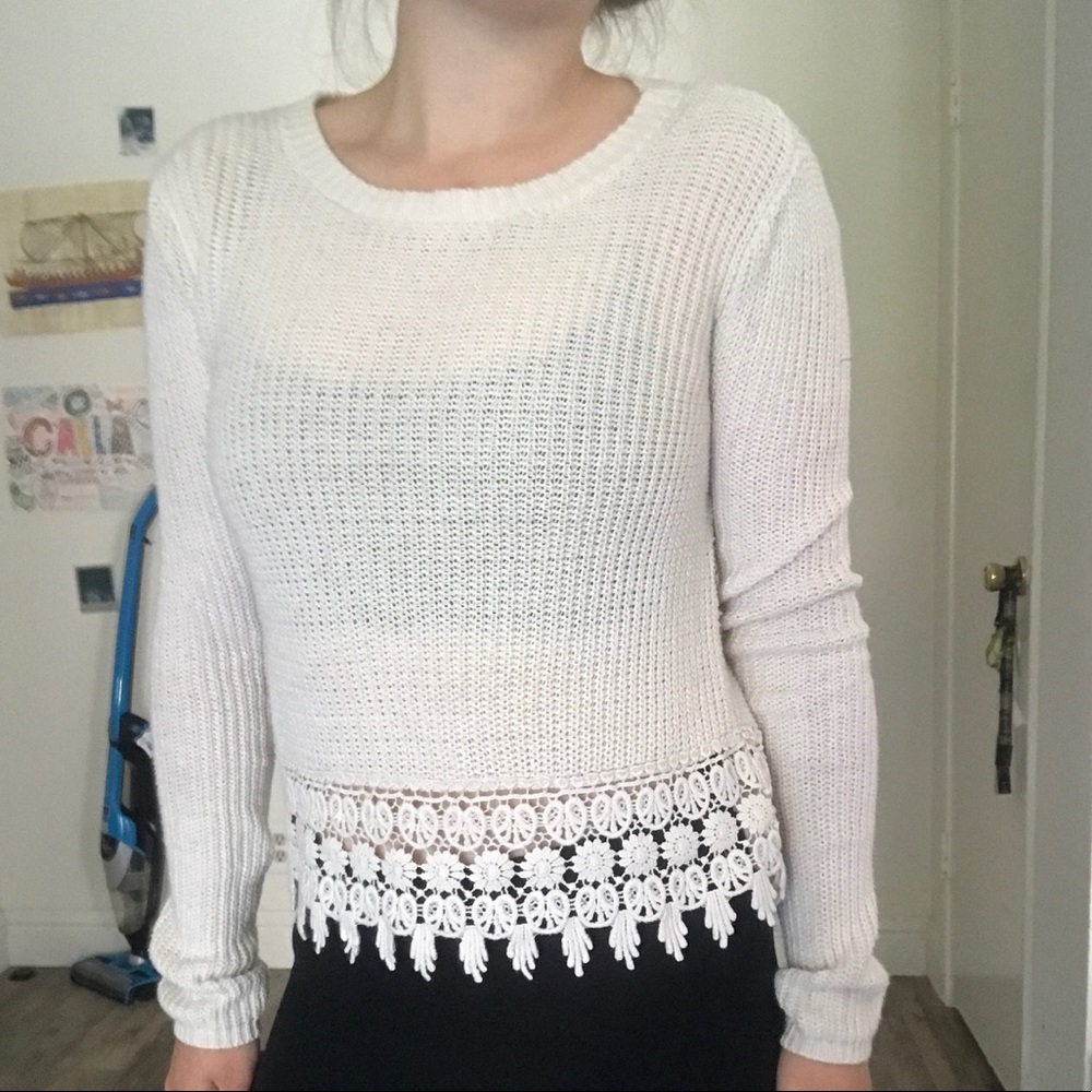White Lacey sweater